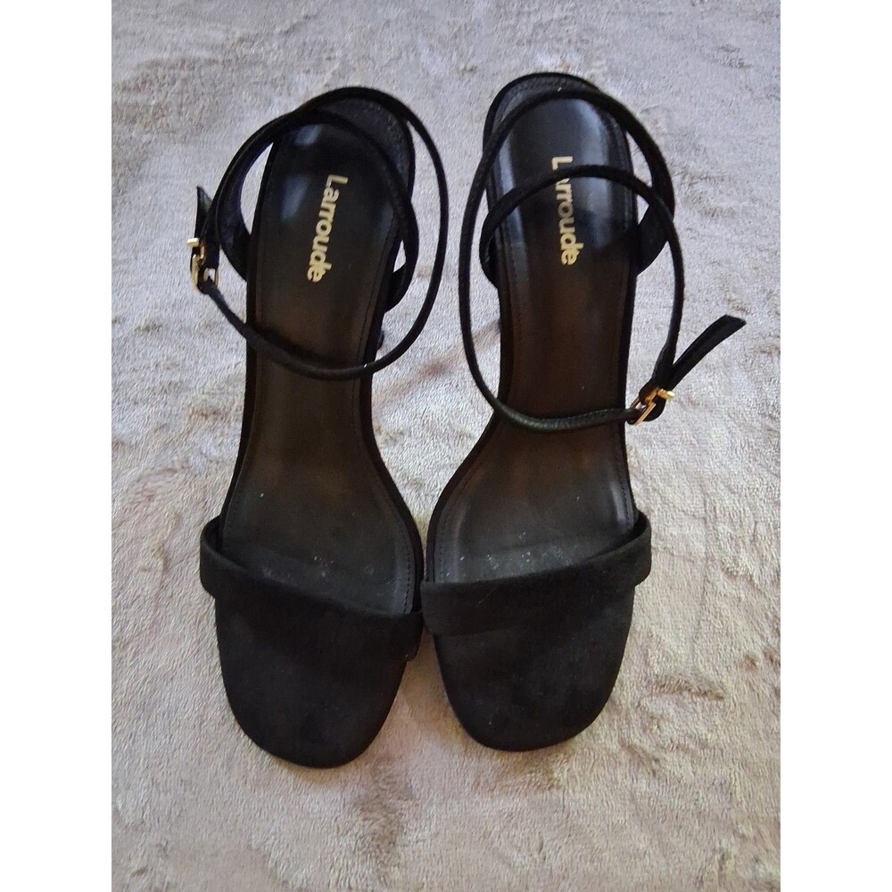 LARROUDE Women's The Nyx Heel In Suede Black Size US 7